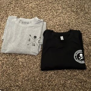 Barbell Cartel black and grey t-shirt pair